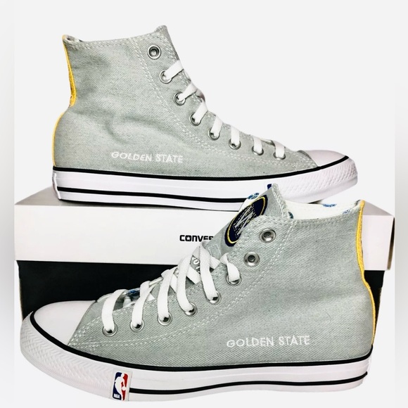 Converse Mens Warriors Golden State Chucks CTAS Hi Top NBA Custom Size 7.5